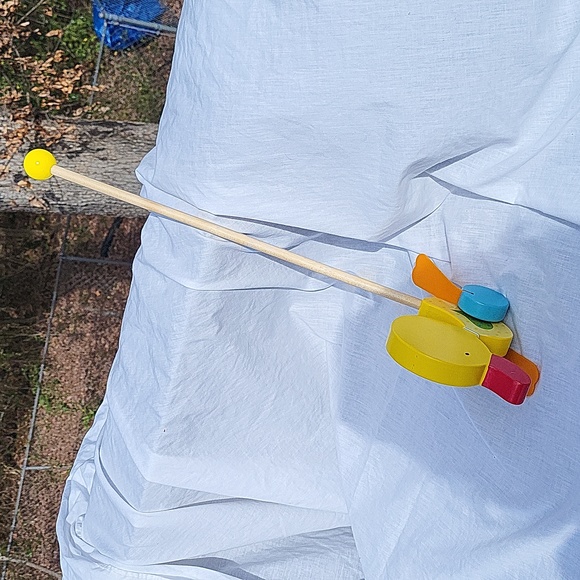 Applesauce Duck Walker wooden toy, flappy feet, handle unscrews, NWT - Picture 7 of 8